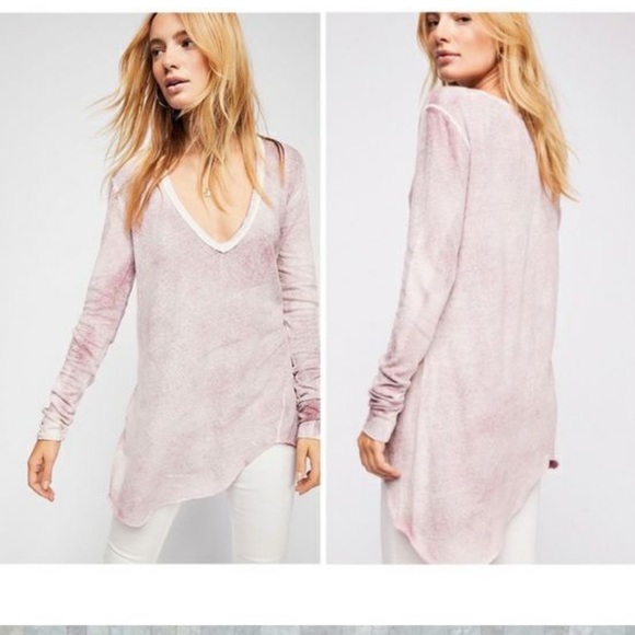 Free People Tops - Free People Beach gauze pink blouse long sleeve lightweight pink summer top L